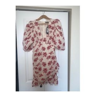 Floral puff sleeve mini dress
